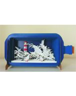 3D pop up verjaardagskaart - message in a bottle - vuurtoren met golven en meeuwen