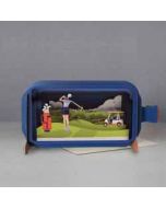 3D pop up wenskaart - message in a bottle - golf vrouw