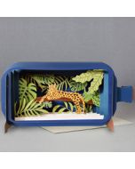 3D pop up wenskaart - message in a bottle - luipaard