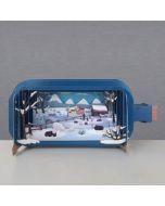 3D pop up wenskaart  - message in a bottle - schapen in de winter | mullerwenskaarten