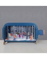 3D pop up wenskaart  - message in a bottle - slee rijden | mullerwenskaarten 