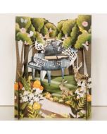 3d pop-up kaart miniature greetings - vleugel in het bos - muziek | muller wenskaarten