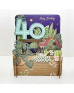 40 jaar - 3d pop-up verjaardagskaart miniature greetings - planten | muller wenskaarten
