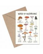 wenskaart mouse & pen - world of mushrooms