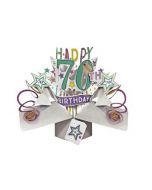 70 jaar - 3D kaart - pop ups - happy 70th birthday