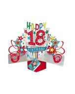 18 jaar - 3D kaart - pop ups - happy 18th birthday