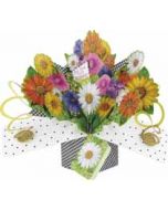 3D verjaardagskaart - pop ups - for you on your birthday - bloemen