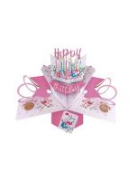 3D verjaardagskaart - pop ups - happy birthday to you - kaarsjes