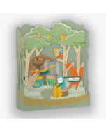 3d kaart - pop up - dieren in het bos met muziekinstrumenten