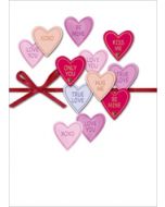 valentijnskaart second nature - hartjes met teksten - xoxo | muller wenskaarten