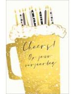 wenskaart adorable - cheers op jouw verjaardag - bier