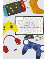 felicitatie - game controllers - switch - van harte gefeliciteerd! | mullerwenskaarten