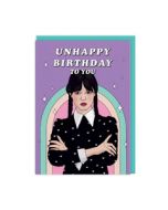 verjaardagskaart ohh deer - unhappy birthday to you -  Wednesday Addams | muller wenskaarten