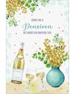 wenskaart lannoo - geniet van je pensioen - wijn