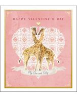 valentijnskaart woodmansterne - happy valentine's day - giraffe | muller wenskaarten