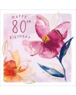 80 jaar - verjaardagskaart woodmansterne - bloemen | muller wenskaarten