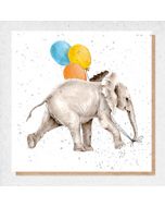 wenskaart fine art - olifant met ballonnen