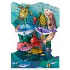 3D kaart - swing cards - zee dieren