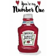 wenskaart mouse & pen - you re my number one - ketchup