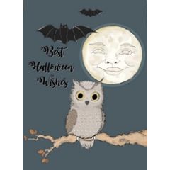 wenskaart mouse & pen - best halloween wishes - uil