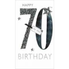 70 jaar - grote luxe verjaardagskaart - happy 70th birthday to you