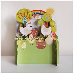 3d pop-up paaskaart miniature greetings - regenboog | muller wenskaarten