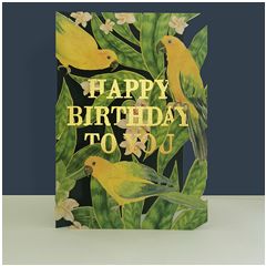 lasergesneden wenskaart blossom - happy birthday to you - papegaai  | mullerwenskaarten 