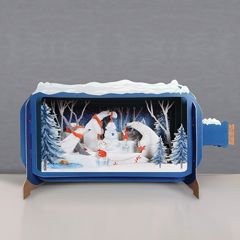3D pop up kerstkaart - message in a bottle - ijsberen | muller wenskaarten