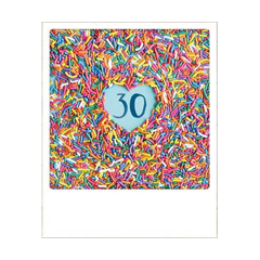 30 jaar - ansichtkaart instagram - gekleurde hagelslag