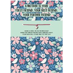 moederdagkaart met geluksarmbandje - a mother is your first friend | muller wenskaarten