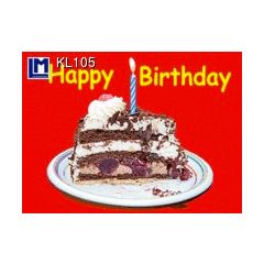 3d ansichtkaart - lenticulaire kaart - happy birthday - taart