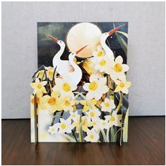 3d pop-up kaart miniature greetings - vogels en bloemen | muller wenskaarten