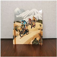 3d pop-up kaart miniature greetings - mountainbike fietsen | muller wenskaarten