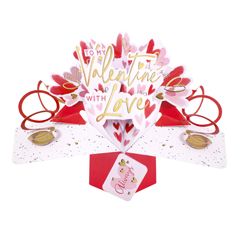 3D wenskaart - pop ups - to my valentine with love, always