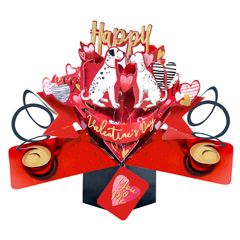 3D valentijnskaart - pop ups - happy valentine's day - dalmatiers