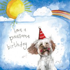 verjaardagskaart alex clark - have a pawsome birthday - hond | mullerwenskaarten