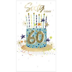 60 jaar grote luxe verjaardagskaart - sixty today - taart | mullerwenskaarten 