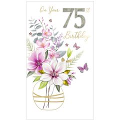 grote luxe 75 jaar wenskaart - on your 75th birthday | muller wenskaarten