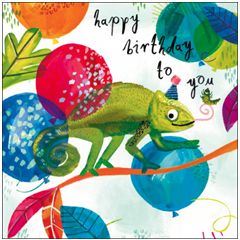 verjaardagskaart woodmansterne - happy birthday to you - kameleon