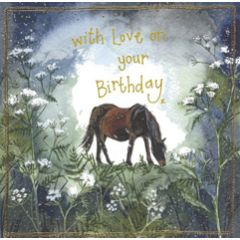 verjaardagskaart alex clark - with love on your birthday - paard | muller wenskaarten