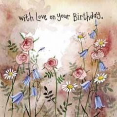 verjaardagskaart alex clark - with love on your birthday - bloemen