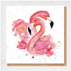 wenskaart fine art - flamingo | mullerwenskaarten 