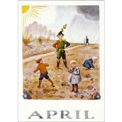ansichtkaart Elsa Beskow maanden - april