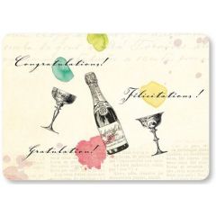 ansichtkaart susi winter - congratulations - champagne