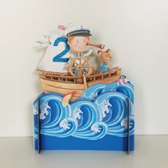 2 jaar - 3d pop up kinderkaart - boot | muller wenskaarten