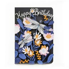 lasergesneden verjaardagskaart blossom - happy birthday - libelle | muller wenskaarten