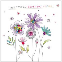 verjaardagskaart - beautiful birthday wishes - bloemen 