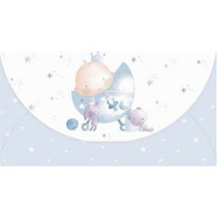cadeau-envelop geboorte- busquets - baby in wieg - blauw