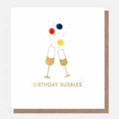 verjaardagskaart caroline gardner mini-poms - birthday bubbles - champagne
