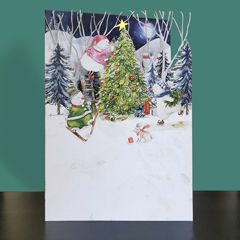 lasergesneden kerstkaart - sneeuwpoppen | alljoy design | muller wenskaarten